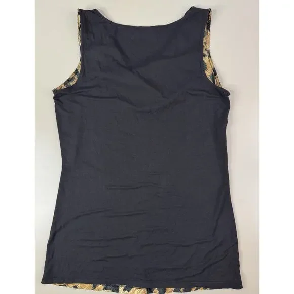 The Limited Womens Leopard Cowl Neck Sleeveless Top S Cheetah Animal Print Y2K - Picture 9 of 10